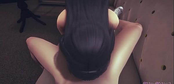 Final Fantasy VII Hentai - POV Tifa sucks and gets fucked until filling her mouth and pussy